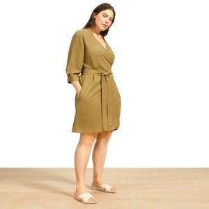 Everlane wrap dress green